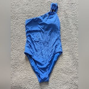 Trina Turk Swimsuit Sz. 8 Royal Blue One Shoulder One Piece
